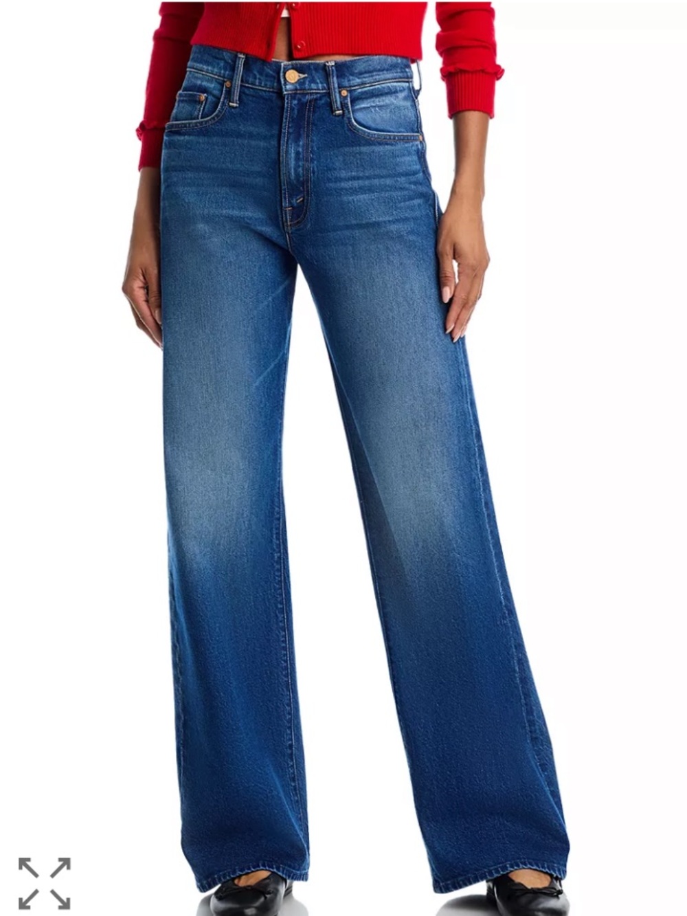 Mother The Lasso Sneak High Rise Jeans In Bunny Hop Wash Size 30